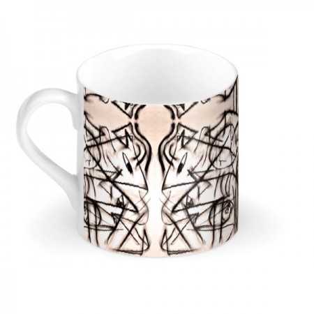 Pink & Black Doodle Large Bone China Mug
