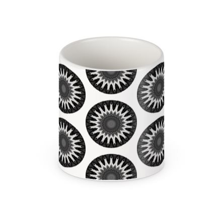 Black & White Circle Large Bone China Mug