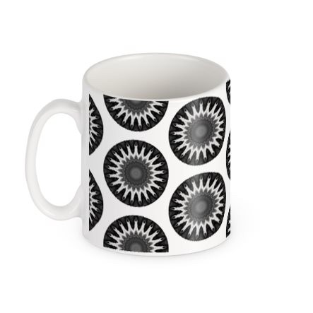 Black & White Circle Large Bone China Mug