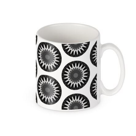 Black & White Circle Large Bone China Mug