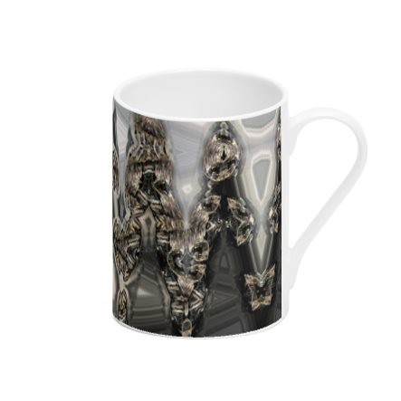 Grey & Black Night Lights Tall Bone China Mug